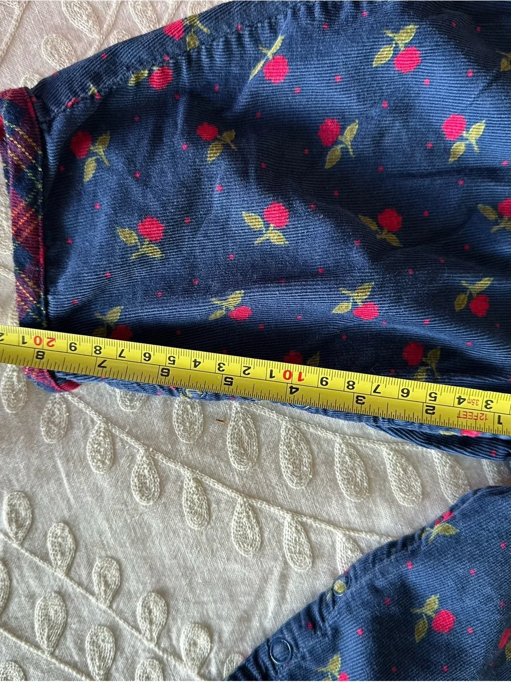 Vintage Gymboree Rainbow Tag Girls Navy Red Floral Plaid Overalls Romper